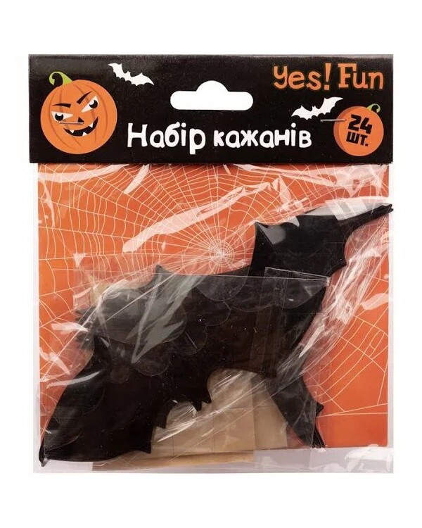 Набор «Fun Хэллоуин летучие мыши 3D» 16 шт., черные, ТМ Yes