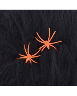 Павутина декоративна з двома павучками «Fun Хеллоуїн» чорна, 20 г, ТМ Yes