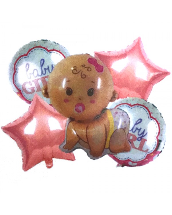 Набор фольгированных шариков «Девочка - малыш», 5 элементов, в ассортименте.