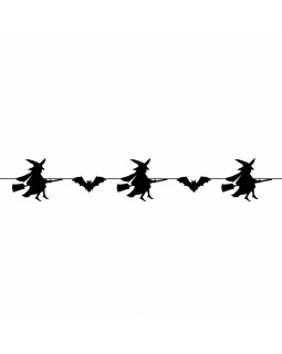 Гирлянда бумажная 3 м, 11 фигурок «Fun Хэллоуин Ведьмочки» ТМ Yes