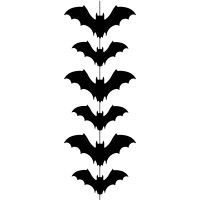 Гірлянда паперова 3 м, 12 фігурок, вертикальна «Fun Хеллоуїн Летюча миша» ТМ Yes