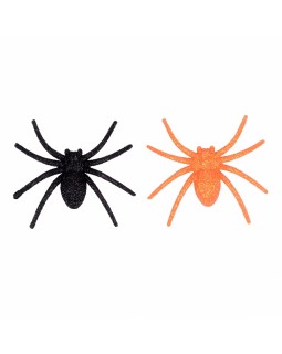 Набор пластиковых пауков для декора 6 шт., 6х6,5 см, с глиттером «Fun Хэллоуин» ТМ YES