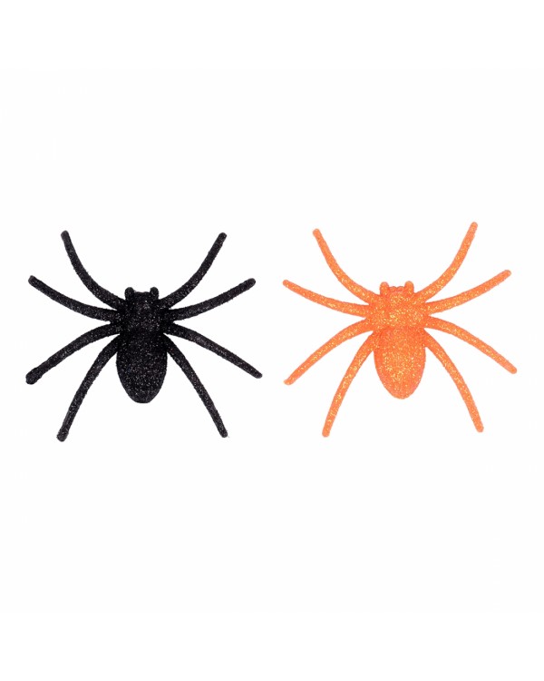 Набор пластиковых пауков для декора 6 шт., 6х6,5 см, с глиттером «Fun Хэллоуин» ТМ YES