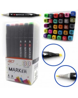 Набір скетч маркерів «SC Professional», 30 кольорів, скошений-круглий накінечник 1х1х14,5 см
