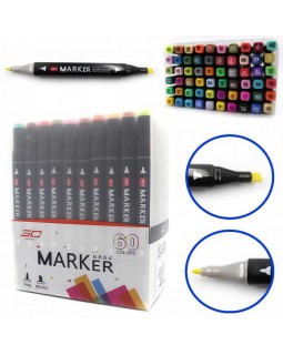 Набір скетч маркерів «SC Professional», 60 кольорів, скошений - круглий накінечник 1х1х14,5 см