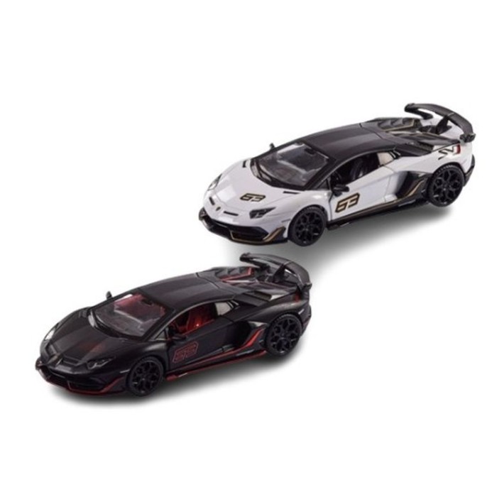 Машина «Lamborghini Aventador SVJ» 15, 5 см металева зі світлом та дверима що відкриваються, на батарейці, в асортименрті, у коробці 18х9х8 см, АВТОПРОМ