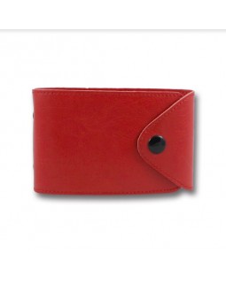 Визитница на 24 визиток формат 80х120 мм «Sarif» красная, закругленные углы.