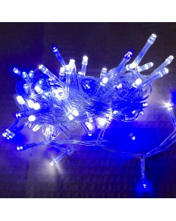 Электрическая гирлянда - нить 100 LED, 5 м, холодный белый + синий, 8 режимов «Novogod'co»