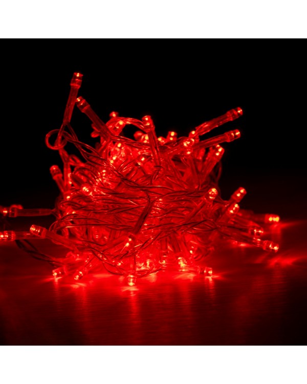 Електрична гірлянда світлодіодна, 5 м, червона, 8 режимів, 100 ламп «Christmas time» Yes! Fun