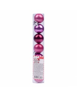 Набор новогодних шариков d-3 см, 7 шт.в уп., перламутровые: бледно пурпурная 3, вишневая 2, сливов.2