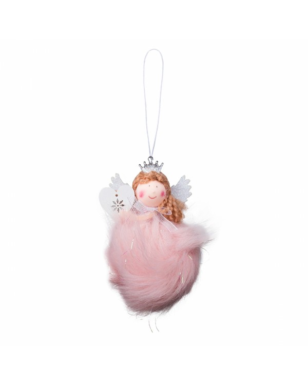 Новогоднее украшение «Ангел с сердечком» 11 см, розовый, Yes! Fun
