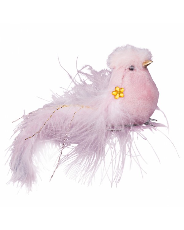Новогоднее украшение «Птичка розовая» на клипсе, 2 шт. в упаковке
