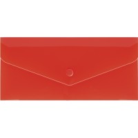 Євроконверт на кнопці Е65 180 мкм фактура «глянець» прозорий, червоний, ТМ Economix