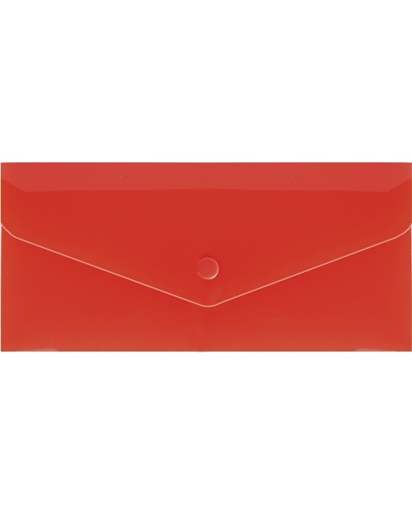 Євроконверт на кнопці, Е65, 180 мкм, фактура «глянець», прозоріий, червоний, ТМ Economix