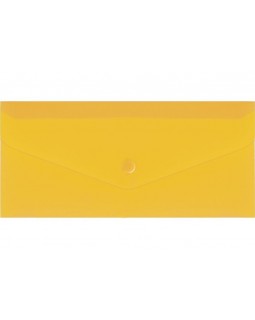 Евроконверт на кнопке, Е65, 180 мкм, фактура «глянец», прозрачный, светло-желтый, ТМ Economix