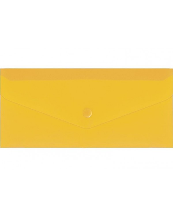 Евроконверт на кнопке, Е65, 180 мкм, фактура «глянец», прозрачный, светло-желтый, ТМ Economix