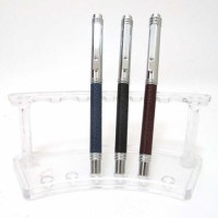 Ручка «Baixin» капілярна, металева, синя, шкіра, в асортименті, ТМ Baixin