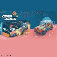 Машина 17,5 см музична зі світлом, звуком, рухомими деталями у прозорому корпусі, на батарейці, у коробці 18х8х8 см