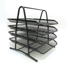 Лоток горизонтальний металевий «Сітка» на 4 відділення чорний, ТМ J.Otten