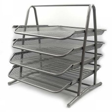 Лоток «Сітка» горизонтальний металевий на 4 відділення срібний 300х350 мм, ТМ J.Otten