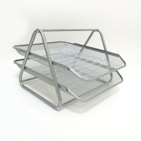 Лоток «Сітка» горизонтальний металевий на 2 відділення срібний 300х350 мм, ТМ J.Otten