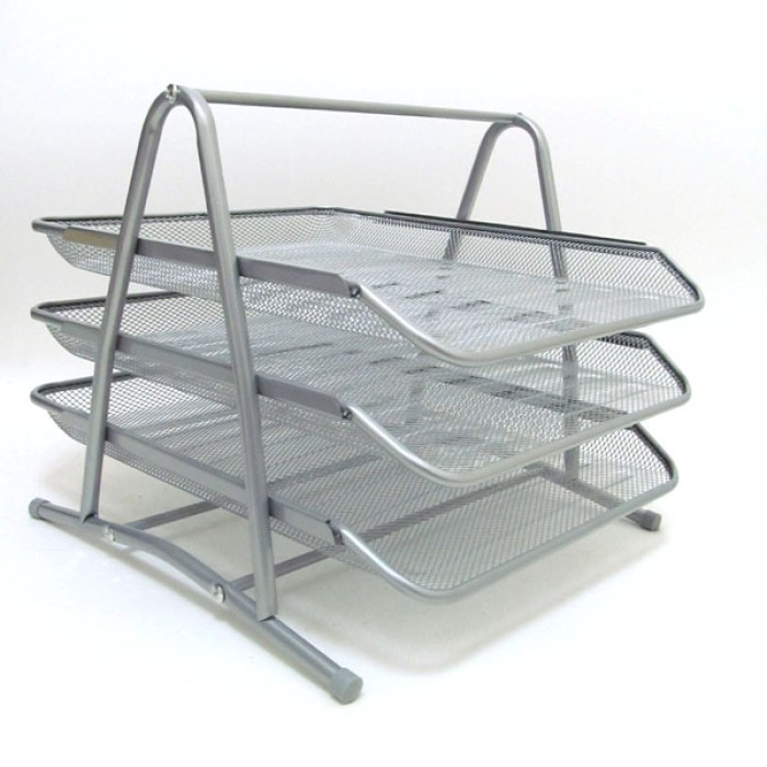 Лоток «Сітка» горизонтальний металевий на 3 відділення сріблястий 300х350 мм, ТМ J.Otten