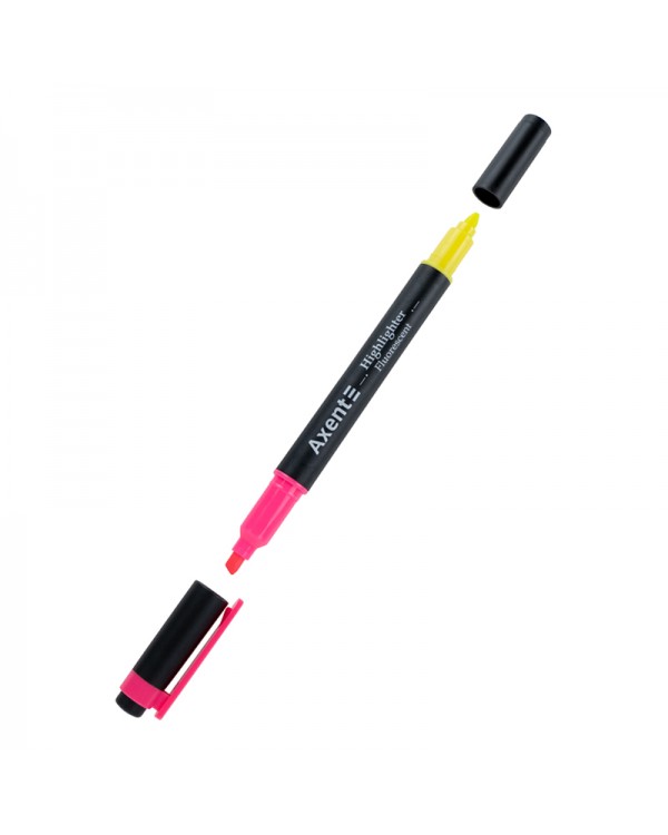 Маркер «Highlighter Dual», 2 – 4 мм клиновидный, розовый + желтый.
