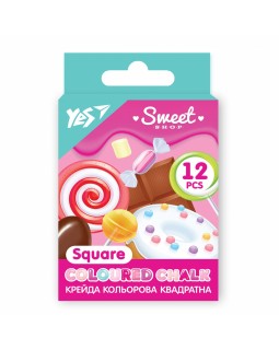 Мел «Sweet Cream», цветной, квадратный, 12 шт., ТМ YES