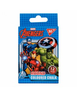 Мел «Marvel. Avengers», цветная, круглая, 12 шт., ТМ YES