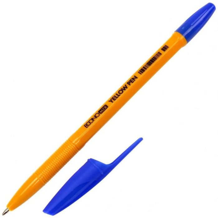 Ручка «Yellow Pen» кулькова синя 0,5 мм, корпус жовтий, ТМ Economix