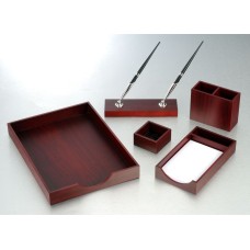Набір настільний дерев'яний з 5 предметів «Червоне дерево»