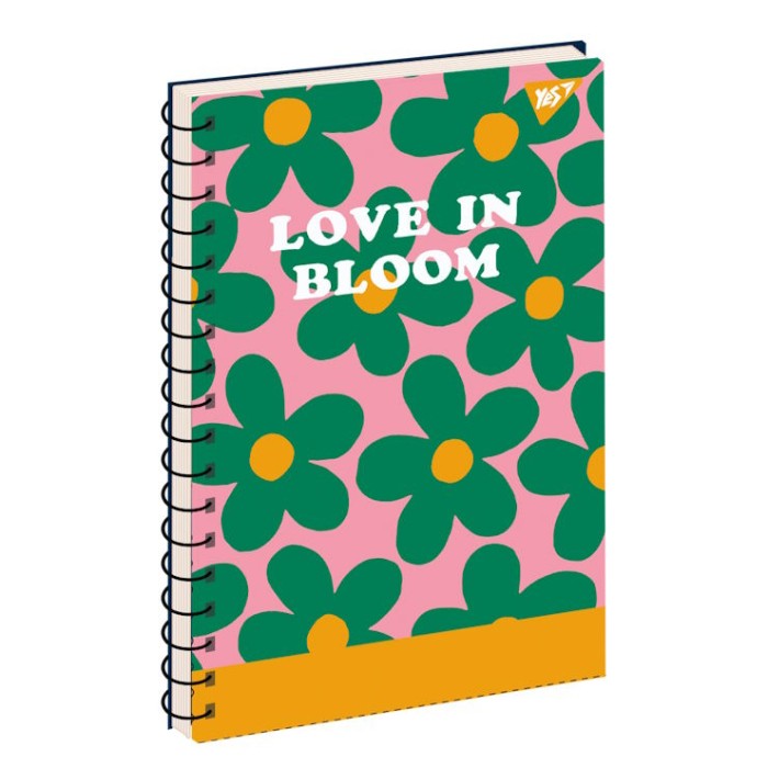 Блокнот «Great mood» А5 на 80 аркушів у клітинку на спіралі з ламінованою обкладинкою, ТМ YES