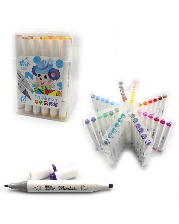 Набор скетч маркеров Mouse, 36 цветов, кругл/скош. наконечник, треугольный корпус, пластик