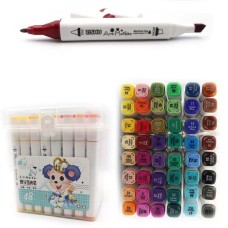 Набір скетч маркерів «Mouse» на 48 кольорів зі кругл/скошеним наконечником у трикутному пластиковому корпусі