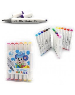 Набор скетч маркеров Mouse, 18 цветов, кругл/скош. наконечник, корпус треугольный, пластиковая упако