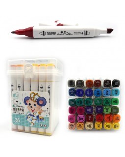 Набір скетч маркерів «Mouse», 36 кольорів, кругл/скош наконечник, пластикова упаковка