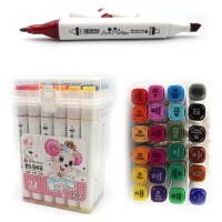 Набір скетч-маркерів «Mouse» на 24 кольори зі кругл/скошеним наконечником у пластиковому трикутному корпусі