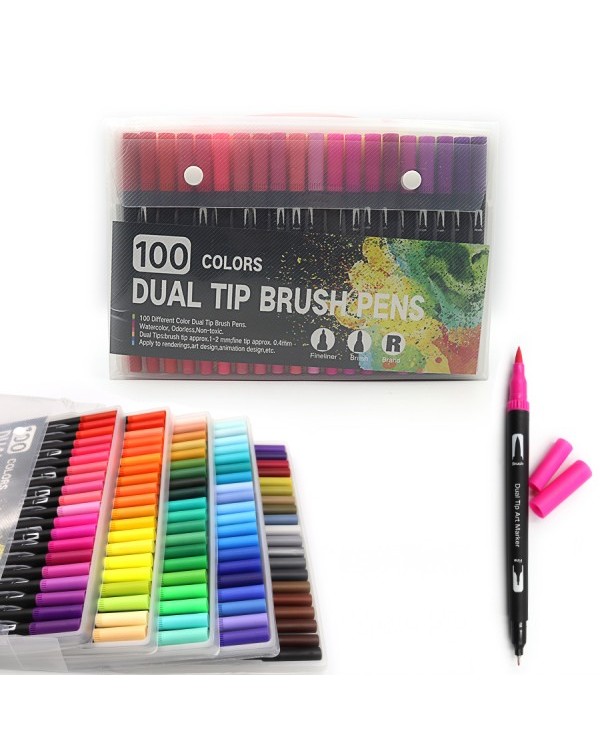 Набір скетч маркерів двухсторонні 100 кольорів