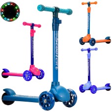 Самокат 3-колісний з колесами PU зі світлом, в асортименті