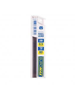 Стрижні для механічних олівців графітні 2В, 0.5 мм, 12 штук, ТМ Buromax