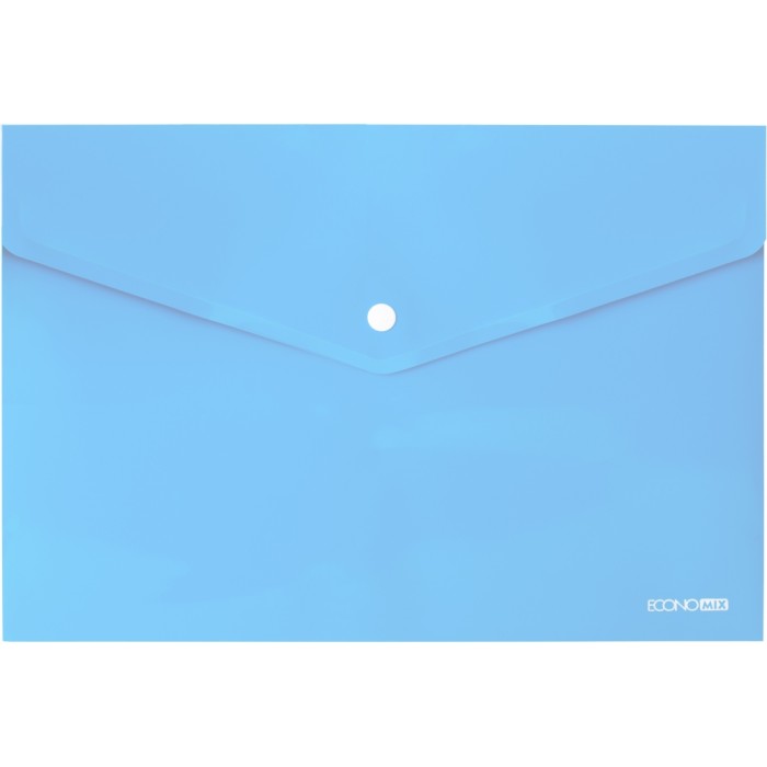 Папка-конверт на кнопці А4 180 мкм прозора, фактура «глянець» блакитна, ТМ Economix