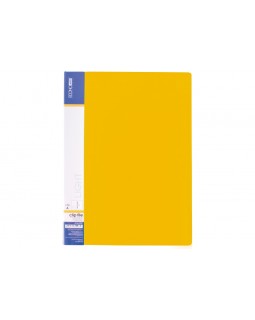 Папка с пружинным механизмом Clip A, А4, light, с двумя карманами, желтая, ТМ Economix