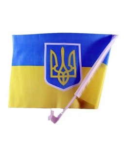 Флаг для автомобиля «Украина», со штоком, нейлон, 30х45 см