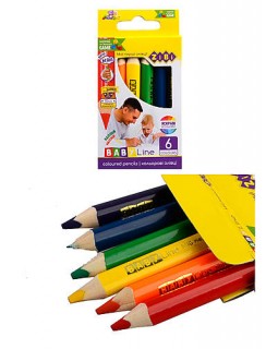 Цветные карандаши «JUMBO» mini, 6 цветов, ТМ Zibi