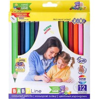 Кольорові олівці «JUMBO» на 12 кольоів з точилкою, ТМ Zibi