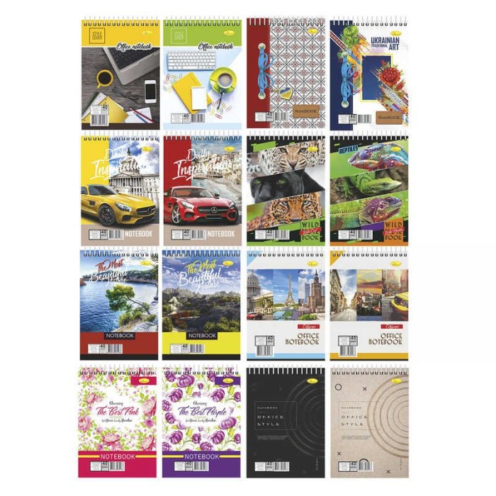 Блокнот «Патріотичний» А5 80 аркушів у клітинку на спіралі зверху, катронна обкладинка, ТМ Апельсин