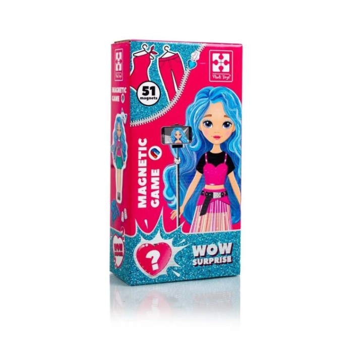 Гра настільна «Магнітна одягалка» з 40 магнітів, ляльки та сюрпризу, у коробці 14х7х27,5 см, ТМ Vladi Toys