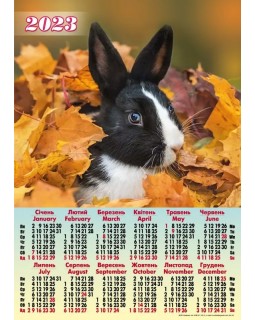 Календарь – плакат А2 «Кролик осень» 2023год