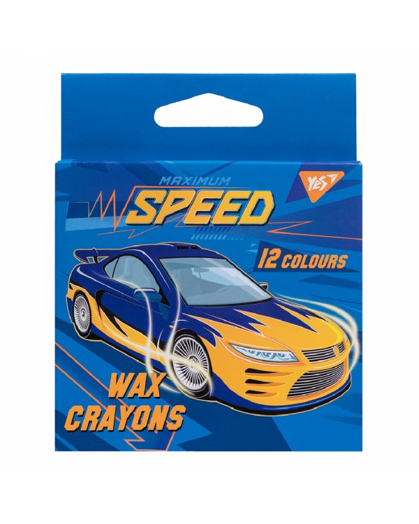 Карандаши восковые «Speed Car», 12 цветов, ТМ YES