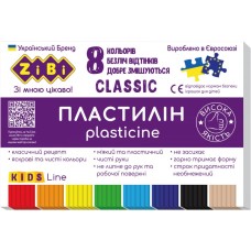 Пластилін «CLASSIC» на 8 кольорів 160 г, KIDS Line